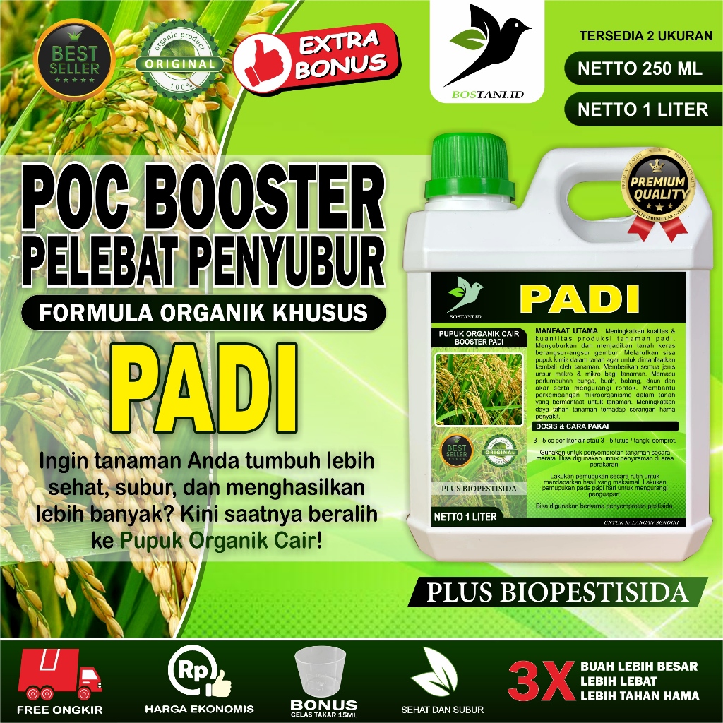 Shopritz Pupuk Booster Padi / Pupuk Padi / Pupuk Organik Cair Pelebat Padi / Pupuk Penyubur Padi