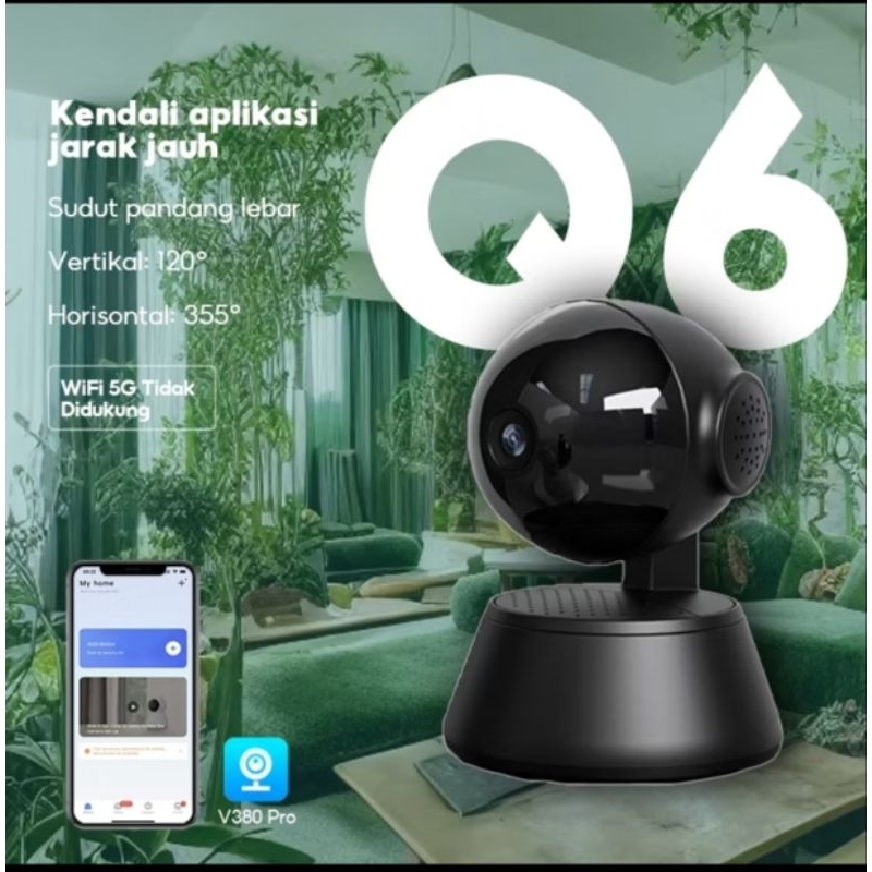 Cctv Wifi Robot BLACK V380 Pro HD Cam Kamera IP Cam 360° Infra Red Night Vision Two Way Audio