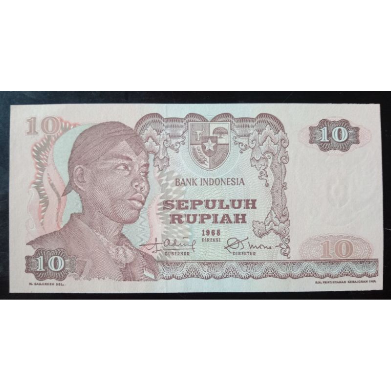 UANGKUNO 10 RUPIAH SUDIRMAN THN 1968