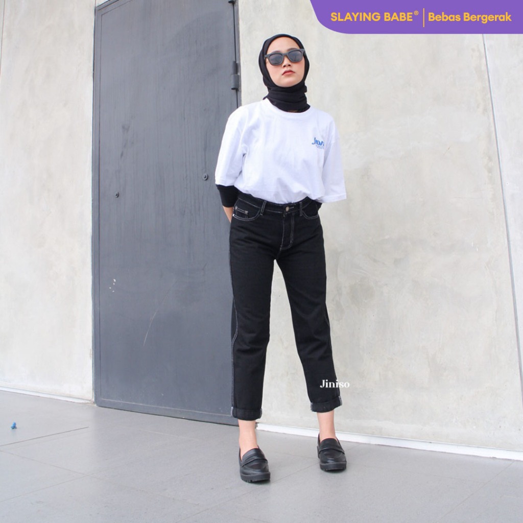 JINISO - HW Boyfriend Jeans Vintage Black 025 SLAYING BABE