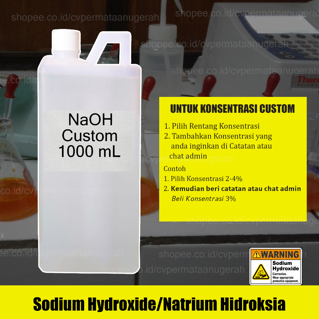Larutan NaOH Custom dibawah 40% / Larutan Natrium Hidroksida / Sodium Hydroxide Solution 1000 ml