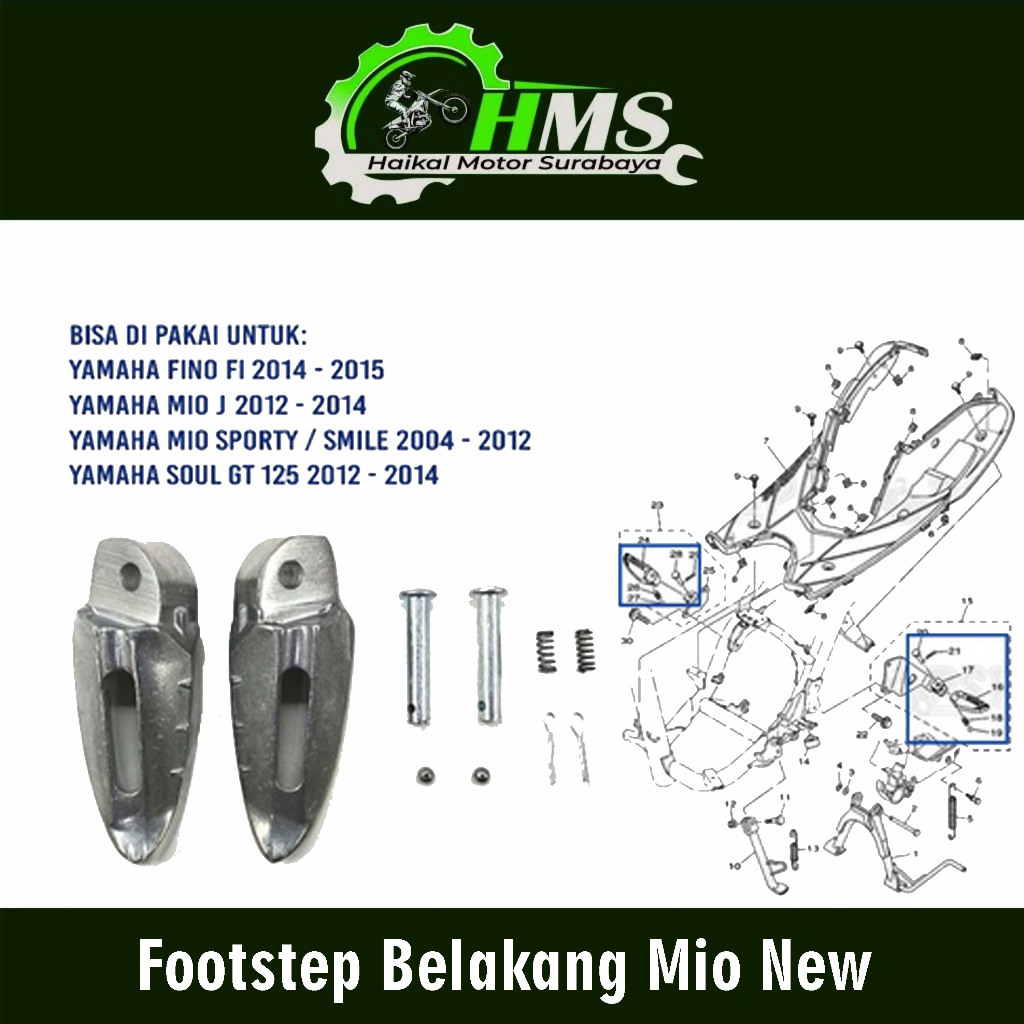 Footstep Belakang Mio New - Futstep Postep Barstep Pijakan Yamaha Fino FI Mio Sporty Soul GT 125