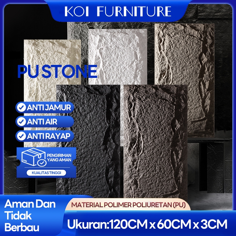 Panel Dinding PU Imitasi Batu Alam/Pu Stone Wall Panel / Wall Stone Panel  - Ringan, Anti Retak, Tah