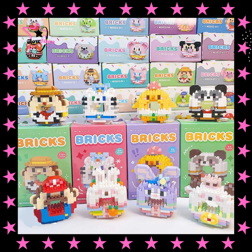 Bricks Mini Karakter Donat Nano Block Disney Sanrio Lotso Loopy