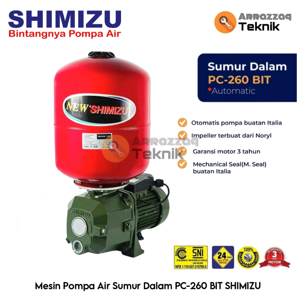 Mesin Pompa Air Shimizu Sumur Dalam PC 260 BIT Jet Pump PC-260 Bit