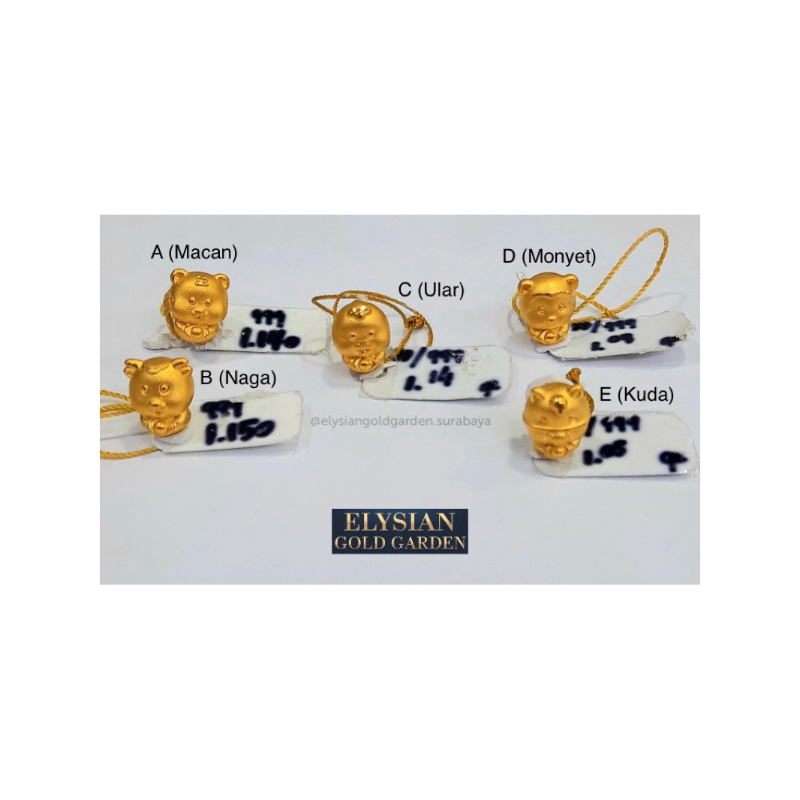 Charm Emas Shio Gelang Tali