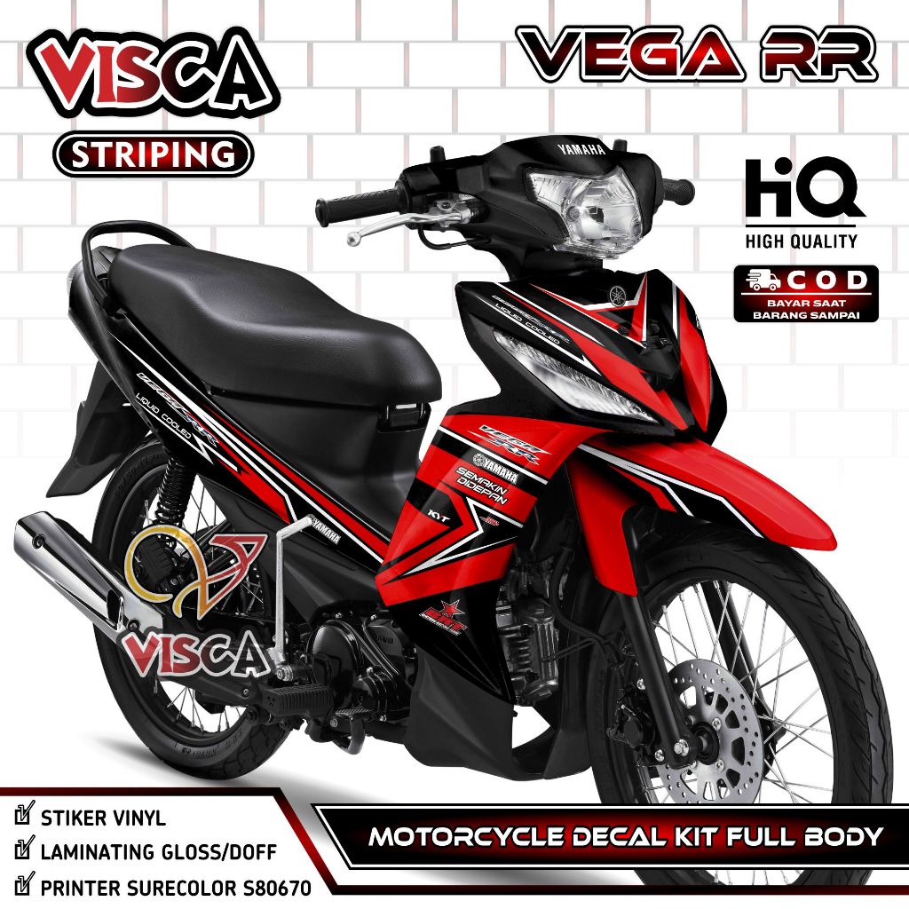 Decal Vega RR Full Body - Stiker Vega RR Fullbody - Dekal Yamaha Vega RR - Striping Vega RR Variasi 