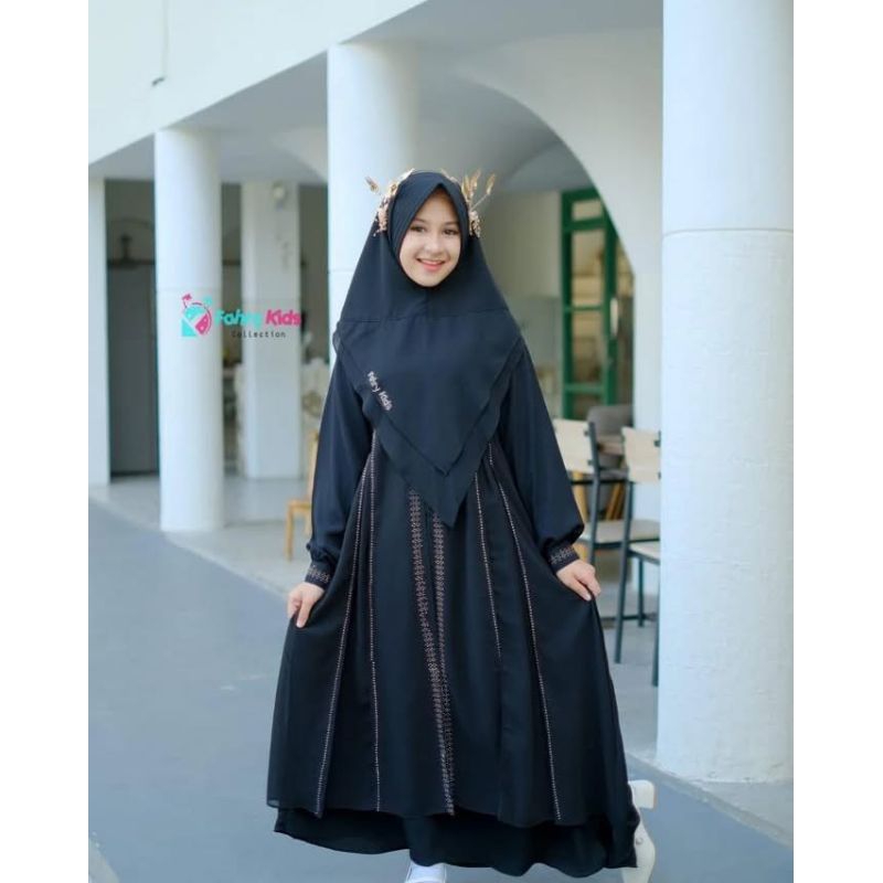 Gamis Abaya Hitam Anak Tanggung Remaja
