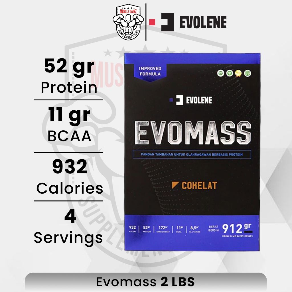 Evomass Evomas Evolene 2lbs Gainer Susu penambah berat badan