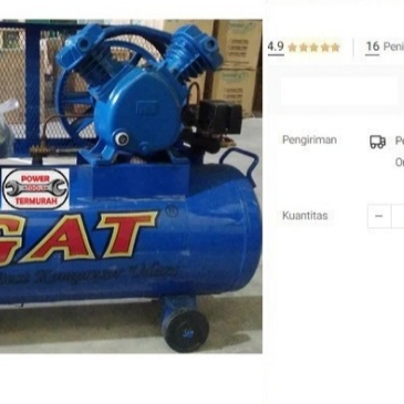 

Kompresor Angin GAT 1/2HP Air Compressor Tank Kompressor Udara 1/4 HP