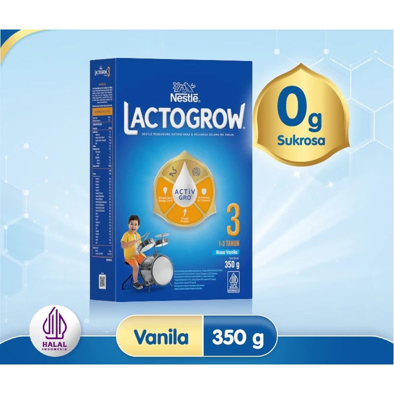 

LACTOGROW 3 Rasa Vanila Netto 350g Untuk Anak 1-3 Tahun