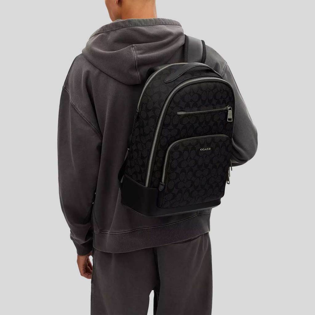 Coach West Signature Canvas Backpack Tas Ransel Pria Coach Tas Ransel Pria Kasual  Tas Komputer