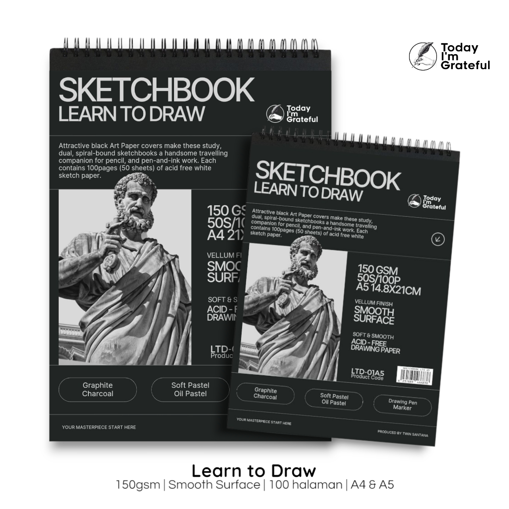 

Sketchbook Learn to Draw Grateful 150gsm 100 Pages
