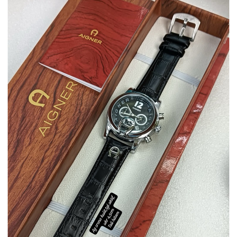 BISA COD Jam Tangan Pria Aigner Watch 4.5CM AG Fano Tali Kulit Best Seller Jam Tangan Fashion Cowok