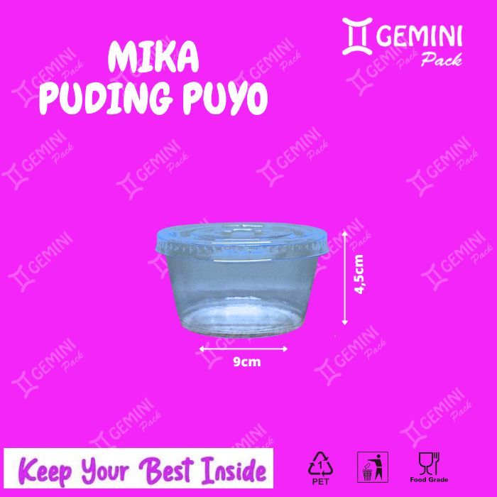 1000 Pcs - Mika Puyo Cup Puding Pack Mika Jelly Agar Agar Bening Murah