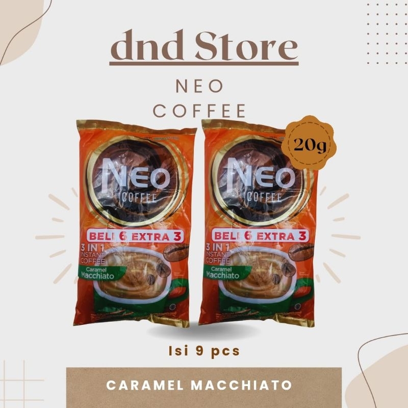 

Neo Coffee Kopi Instan Caramel Macchiato Pack 20gr isi 6+3 bonus