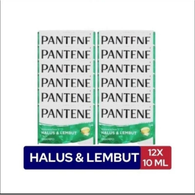 Shampo Pantene Hijau Muda Smooth Silky Perawatan Halus Lembut 1 Renceng isi 12 Sachet