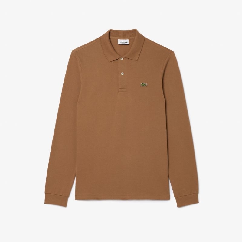 Lacoste Men's LACL1312SIX Original L.12.12 Long-sleeve Polo Shirt Kaos Polo Pria - Brown