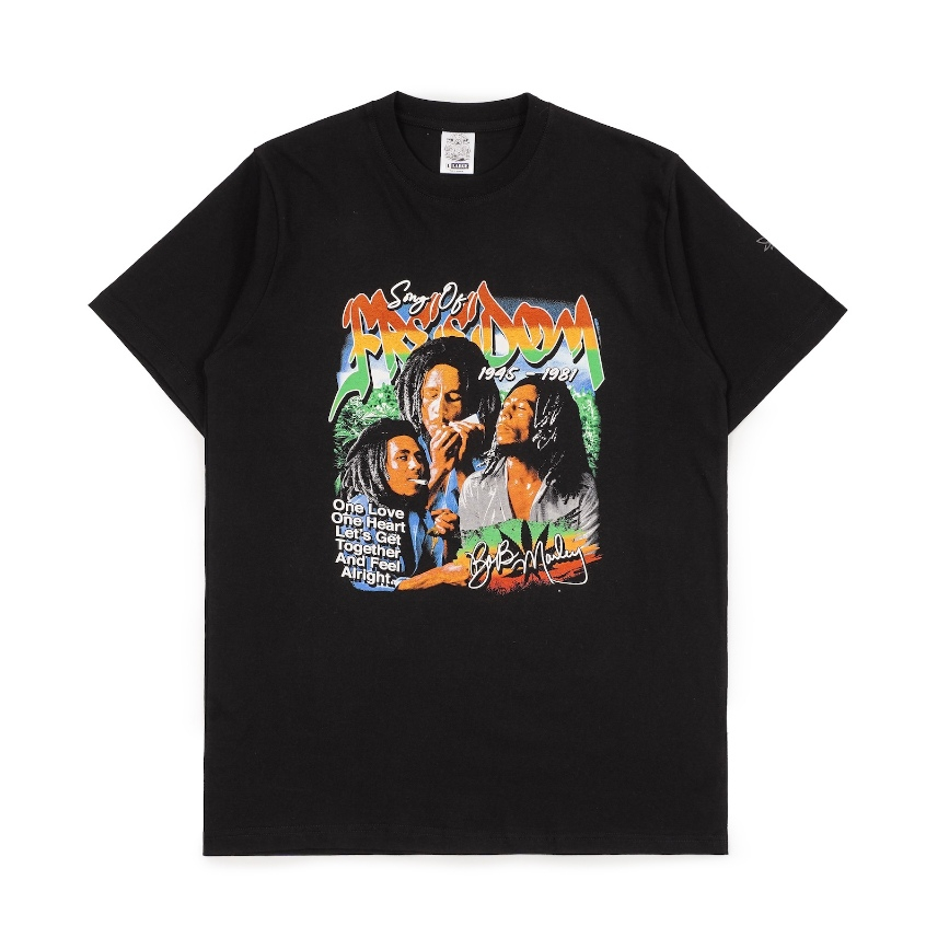 Ready Stock - Baju Kaos TM420 Bob Marley Freedom T-Shirt (Cotton Combed 24s Bahan Kain Tebal Kaos)