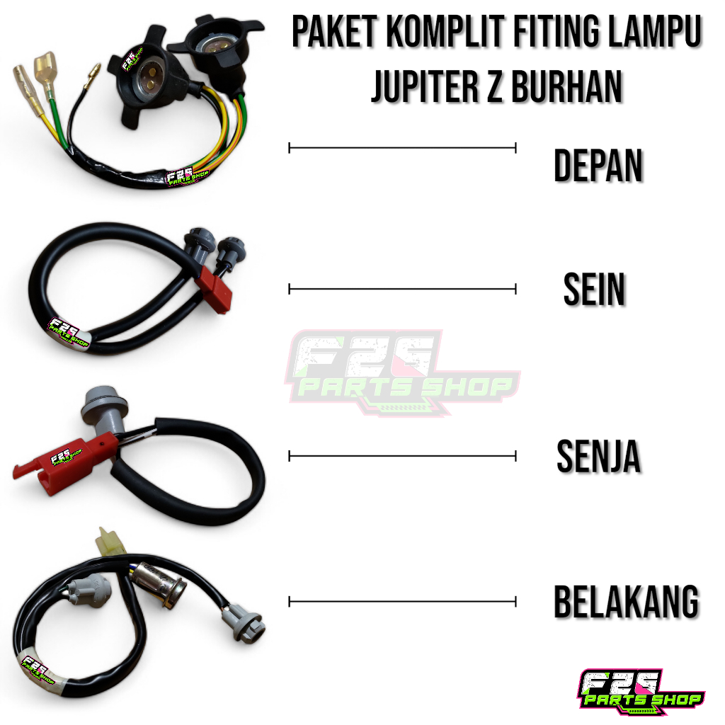 Paket Komplit Fiting Lampu Jupiter Z Burhan 5TP Soket Fitting Depan Sen Senja Belakang Assy Set Fitt