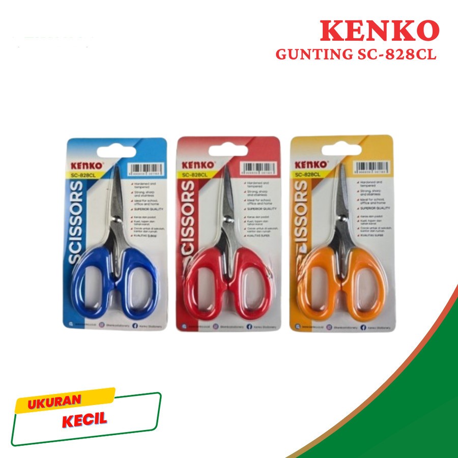 

Kenko Gunting Kertas Serbaguna SC-828CL Original (1 PCS) / Gunting Sedang Serbaguna Small Scissors Kenko SC 828CL Per Pcs