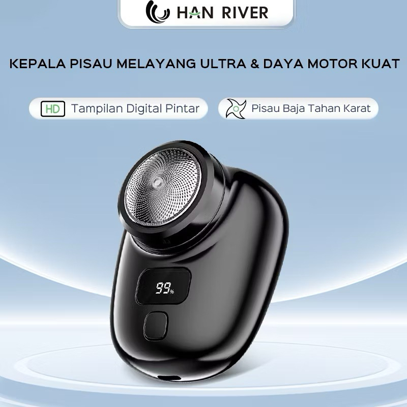 HAN RIVER Alat Cukur Kumis Dan Jenggot Mini Portable Cukur Kumis Elektrik Pria Alat Cukur