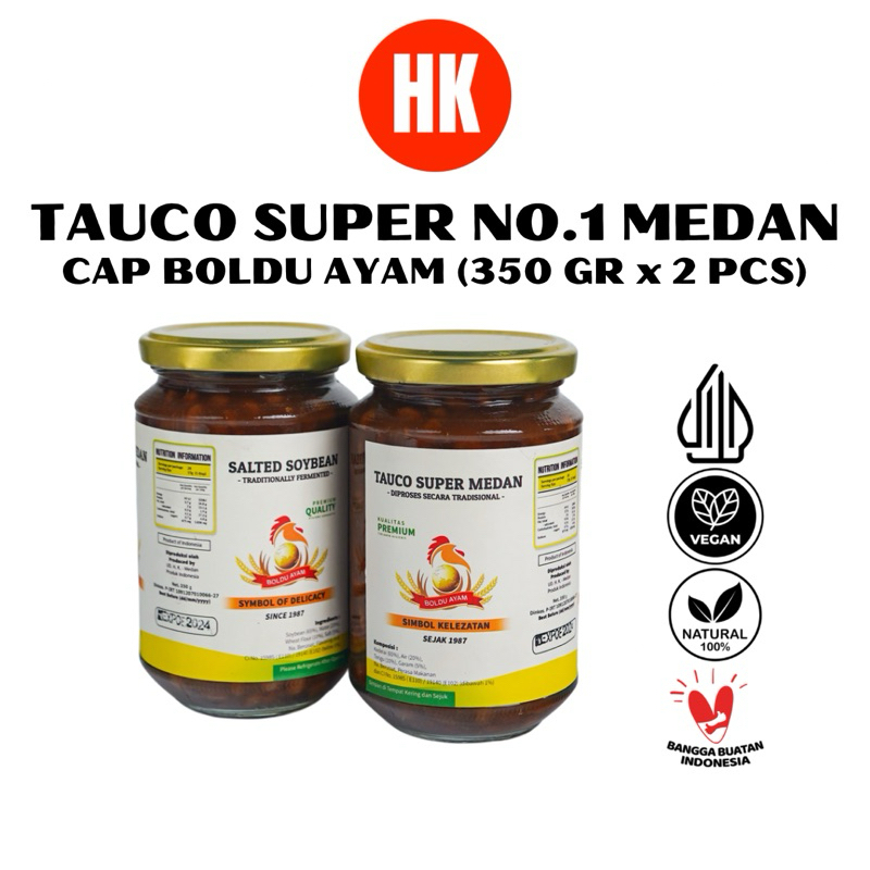 

(2 PCS x 350 GR) TAUCO SUPER NO.1 MEDAN "CAP BOLDU AYAM" - HALAL FERMENTASI ALAMI [HK MEDAN]