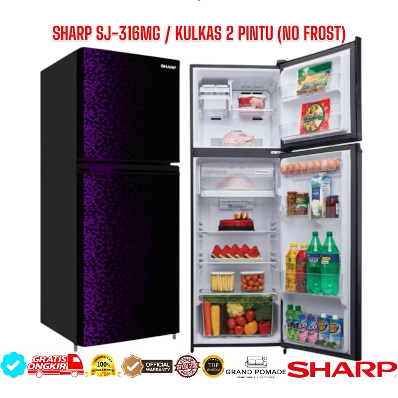 SHARP KULKAS 2 PINTU SHARP SJ316MG