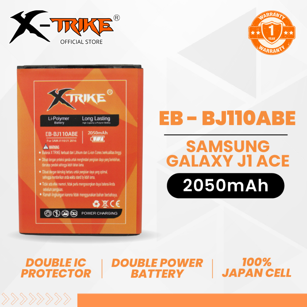 XTRIKE Baterai Samsung Galaxy J1 Ace J110 Double Power