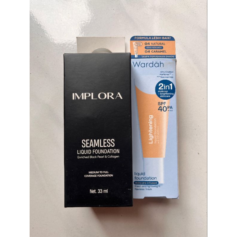 BELI 1 GRATIS 1 PAKET BUNDLING preloved  implora seamless liquid fondation 33 ml  shade 115 & Wardah