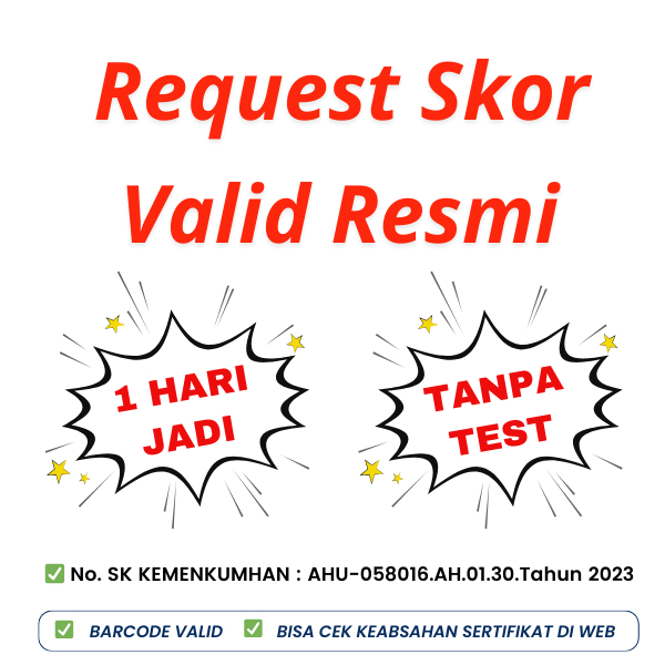 

Sertifikaatt TOEFLL Resmi Legal Barcode