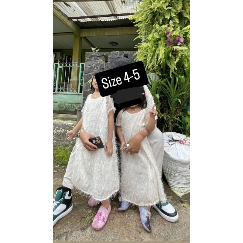 dress anak bulu