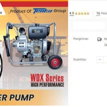 

Pompa Air Alkon 4" WDX40 Bahan Bakar Solar Sawah Diesel Water Pump