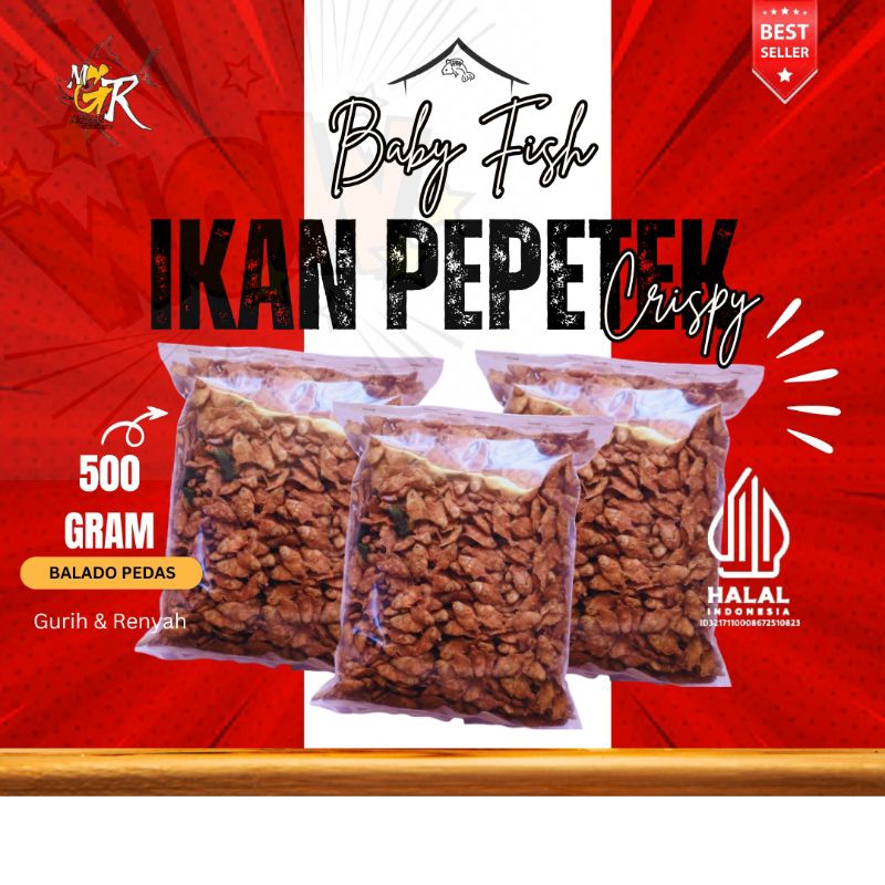 

Baby fish 500 gram balado pedas daun jeruk