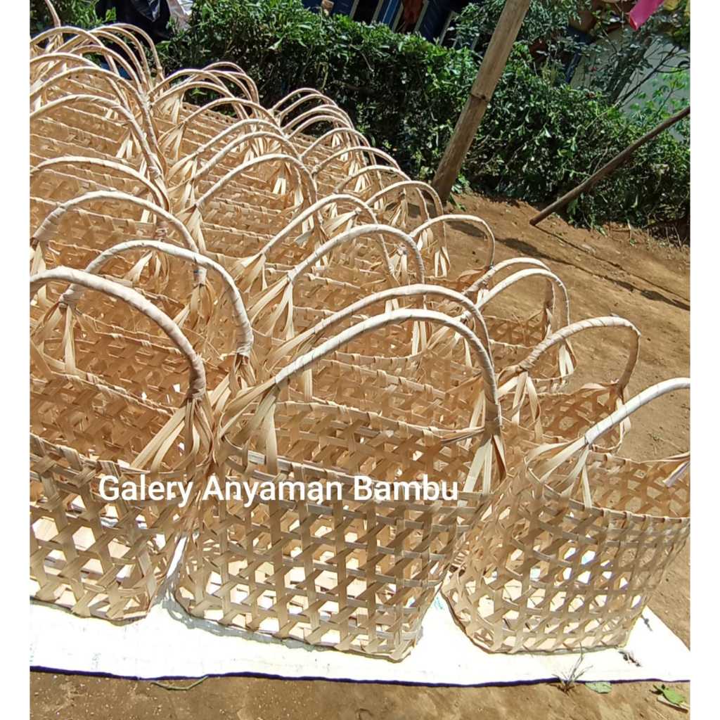 keranjang anyaman bambu hampers lebaran / keranjang buah buahan / keranjang makanan / keranjang paka