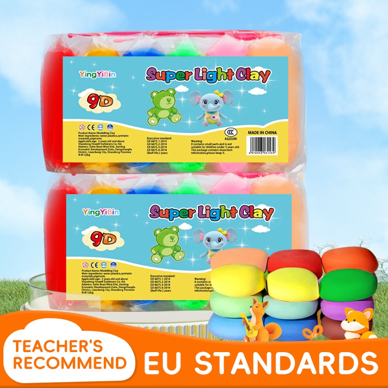 Clay /Mainan Lilin Clay Polimer /Mainan Edukasi Anak Isi 6 Pcs/180 Gram Mainan Edukasi Ekstra Besar