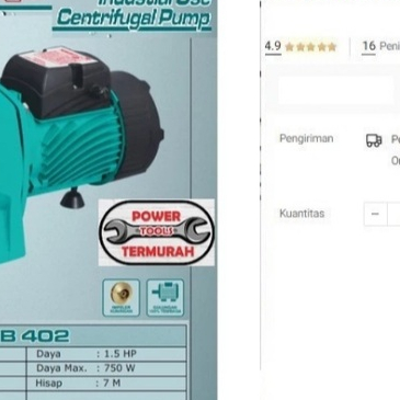 

Pompa Air Irigasi YAMAMAX 2" 1.5HP DB 402 Centrifugal Pump DB402 1,5HP