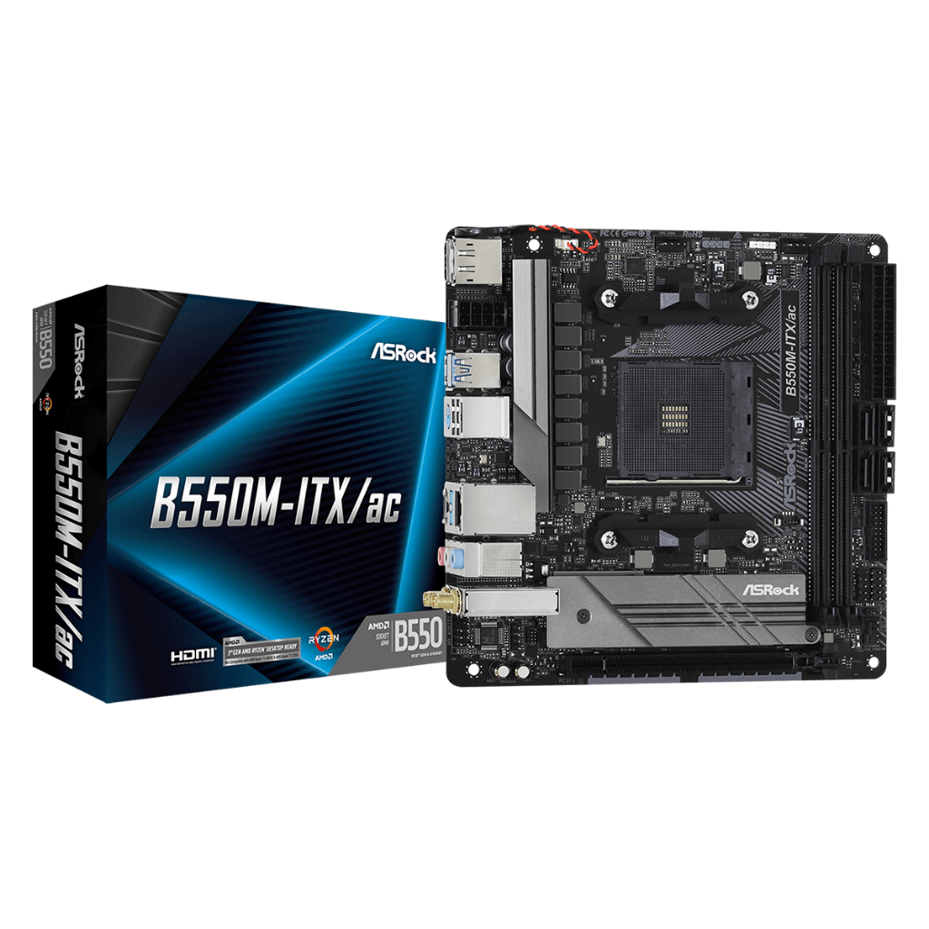 Motherboard  Mobo Asrock B550M-ITX/ac | DDR4 | AMD AM4 | Mini M-ITX | Garansi Resmi 3 Tahun