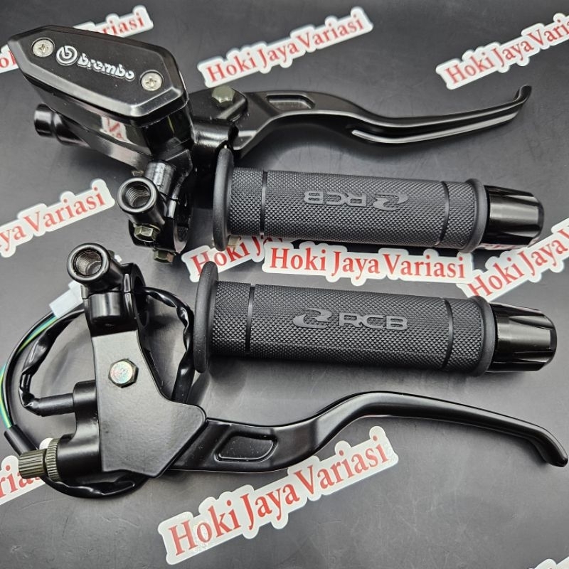 Paket 3in1 Master Rem Tabung Model Oval + Handgrip RCB HG55 Original 100% + Jalu Stang CNC Universal