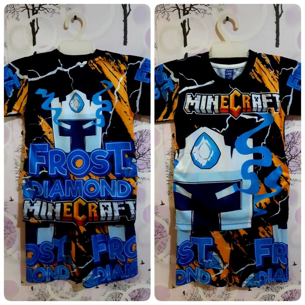 H BAROQAH | SETELAN FROST DIAMOND ANAK LAKI LAKI | Setelan Full Printing Frost Diamond Lengan PENDEK