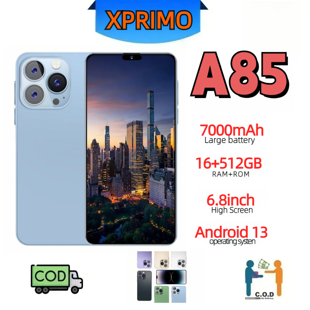 Ponsel pintar A85 5g layar 6,8 inci baterai berkapasitas besar 7000mAh ponsel Android
