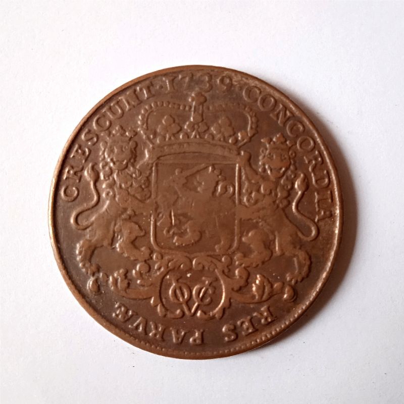 Antik Uang Koin Belanda VOC 1739 Utuh