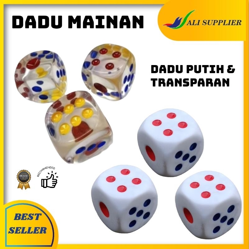 Dadu Plastik 25 x 25 mm / Professional Dice / Mainan Dadu / Dadu board game / Quality dice / Dadu tr