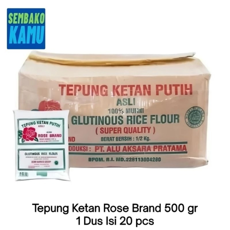 

Tepung Ketan Rose Brand 500 gr - 1 Dus Isi 20 pcs