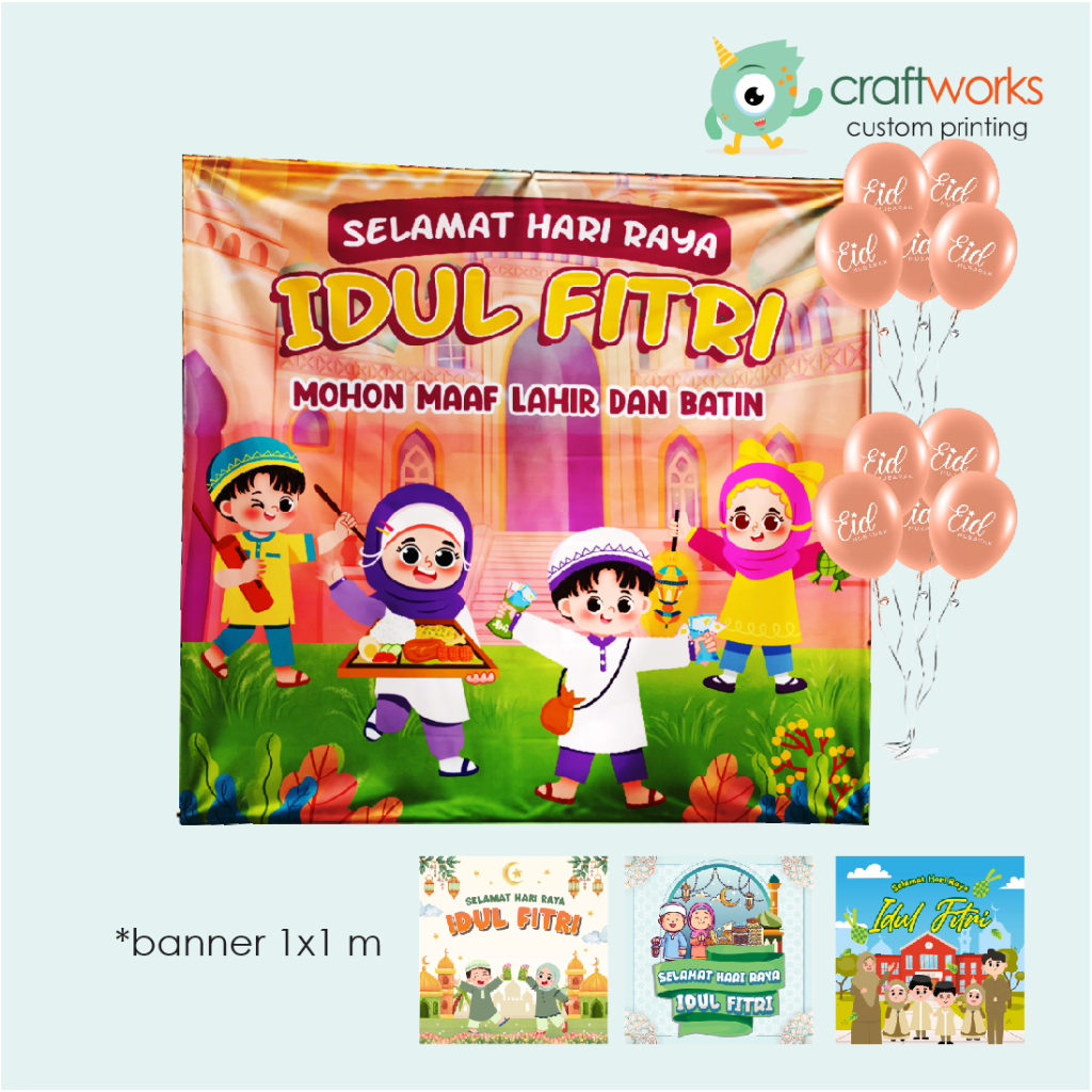 BANNER BACKDROUP IDUL FITRI ANAK-ANAK