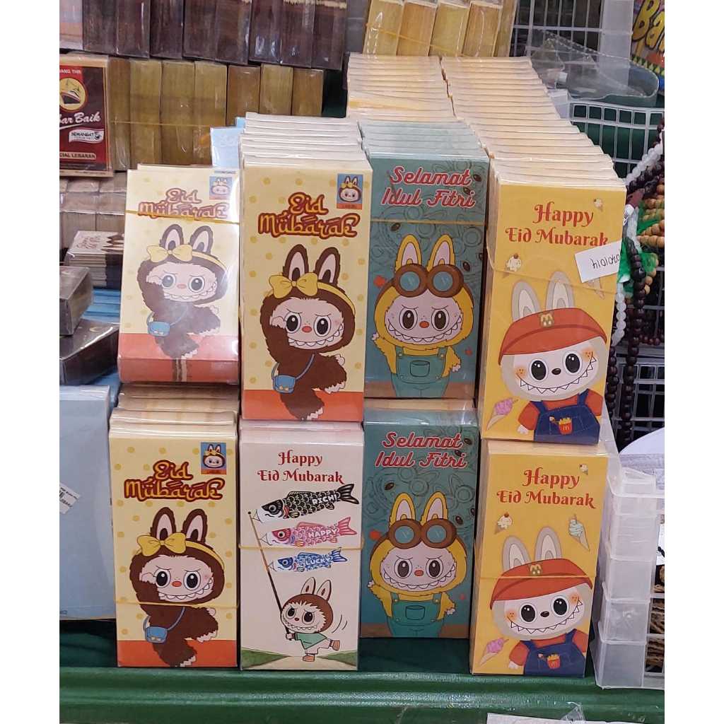 

pekanbaru / amplop / angpao / motif / karakter / labubu isi 50 lembar / idul fitri / eid mubarak