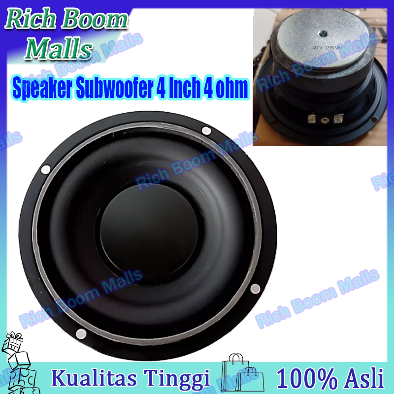 Speaker Subwoofer 4 inch 4 ohm - Bass Woofer 4" 4 ohm Speaker 4 inch 4 ohm