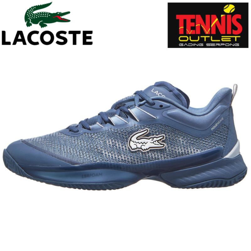 Sepatu Tennis Padel Lacoste Ultra Blue/Light Grey Men - 100%ORIGINAL
