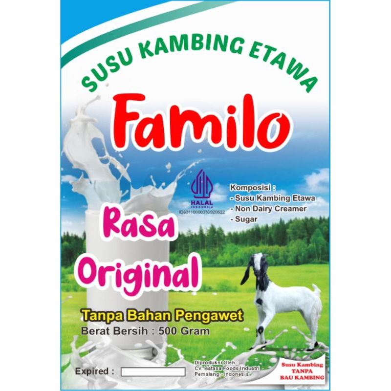 

Familo Susu Kambing Etawa Rasa Original 500g Alufoil