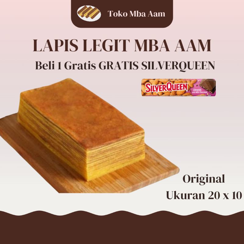 

BELI 1 GRATIS SILVERQUEEN Lapis Legit Mba Aam 20 x 10 Polos Original | Lapis Legit